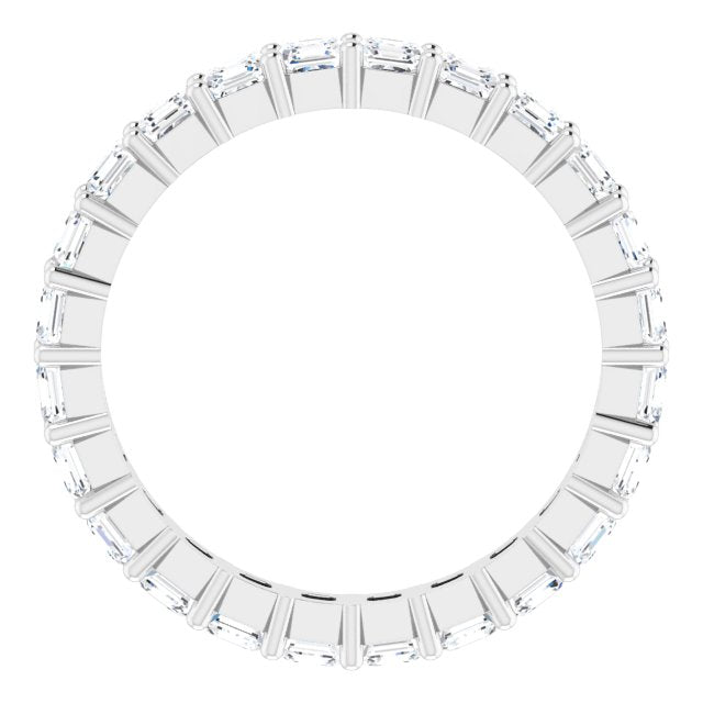 Platinum Asscher Lab-Grown Diamond Shared-Prong Eternity Band – 2.6x2.6 mm Stones - view 2