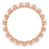10K Gold Round Natural Diamond Shared-Prong Eternity Band – 3.2 mm Stones - Rose Gold - view 2