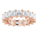 10K Gold Square Lab-Grown Diamond Shared-Prong Eternity Band – 4x4 mm Stones - Rose Gold - view 3