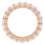 10K Gold Square Natural Diamond Shared-Prong Eternity Band – 3.25x3.25 mm Stones - Rose Gold - view 2