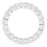 10K Gold Square Natural Diamond Shared-Prong Eternity Band – 3.25x3.25 mm Stones - White Gold - view 2