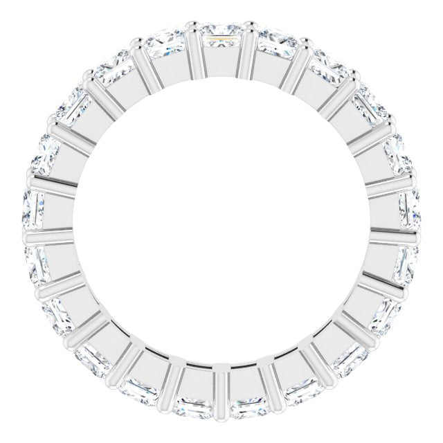 10K Gold Square Natural Diamond Shared-Prong Eternity Band – 3.25x3.25 mm Stones - White Gold - view 2