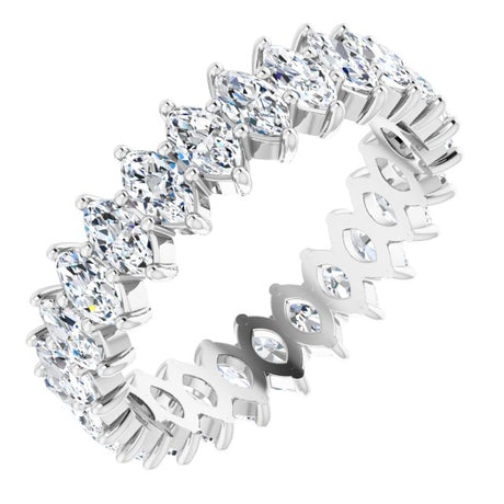 Platinum Marquise Lab-Grown Diamond Shared-Prong Eternity Band – 4.5x2.5 mm Stones