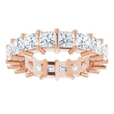 10K Gold Square Lab-Grown Diamond Shared-Prong Eternity Band – 3.75x3.75 mm Stones - Rose Gold - view 3