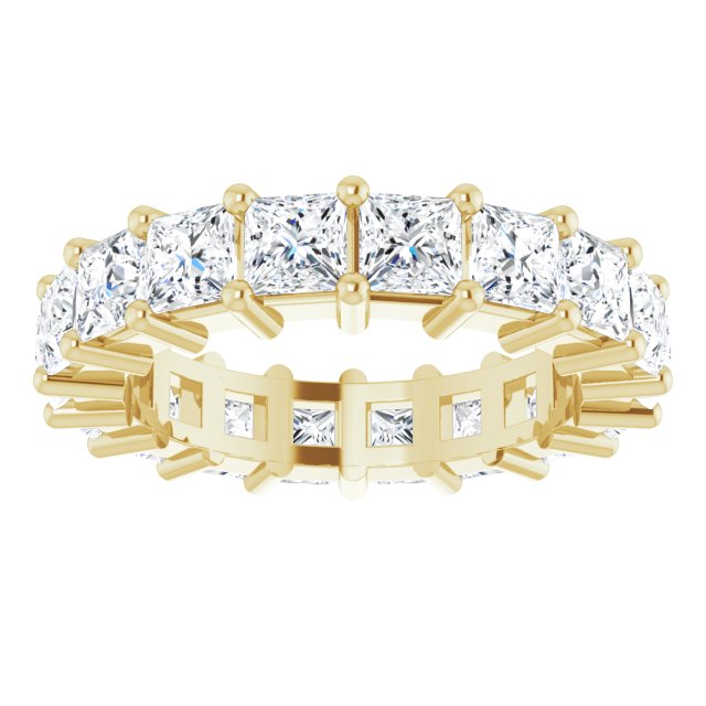 14K Gold Square Lab-Grown Diamond Shared-Prong Eternity Band – 3.75x3.75 mm Stones - Yellow Gold - view 3