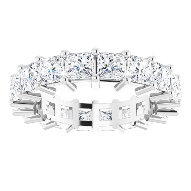 10K Gold Square Lab-Grown Diamond Shared-Prong Eternity Band – 3.75x3.75 mm Stones - White Gold - view 3
