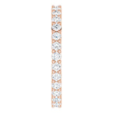 14K Gold Round Lab-Grown Diamond Shared-Prong Eternity Band – 2 mm Stones - Rose Gold - view 4