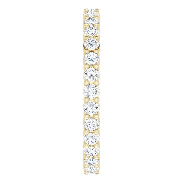 14K Gold Round Lab-Grown Diamond Shared-Prong Eternity Band – 2 mm Stones - Yellow Gold - view 4