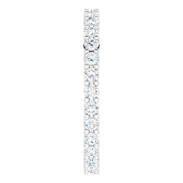 Platinum Round Natural Diamond Shared-Prong Eternity Band – 2 mm Stones - view 4