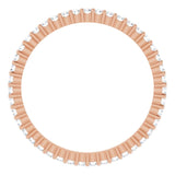 10K Gold Round Natural Diamond Shared-Prong Eternity Band – 1.3 mm Stones - Rose Gold - view 2
