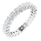10K Gold Square Natural Diamond Shared-Prong Eternity Band – 2.5x2.5 mm Stones - White Gold