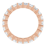 10K Gold Square Natural Diamond Shared-Prong Eternity Band – 3x3 mm Stones - Rose Gold - view 2