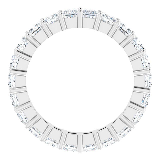 10K Gold Square Lab-Grown Diamond Shared-Prong Eternity Band – 3x3 mm Stones - White Gold - view 2