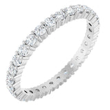 Platinum Round Natural Diamond Shared-Prong Eternity Band – 2 mm Stones