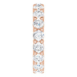 10K Gold Round Natural Diamond Shared-Prong Eternity Band – 3.75 mm Stones - Rose Gold - view 4