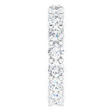 10K Gold Round Natural Diamond Shared-Prong Eternity Band – 3.75 mm Stones - White Gold - view 4