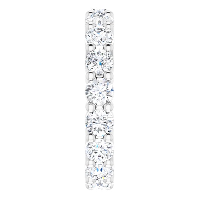 10K Gold Round Natural Diamond Shared-Prong Eternity Band – 3.75 mm Stones - White Gold - view 4