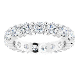 10K Gold Round Natural Diamond Shared-Prong Eternity Band – 3.8 mm Stones - White Gold - view 3