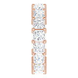 10K Gold Square Lab-Grown Diamond Shared-Prong Eternity Band – 4x4 mm Stones - Rose Gold - view 4