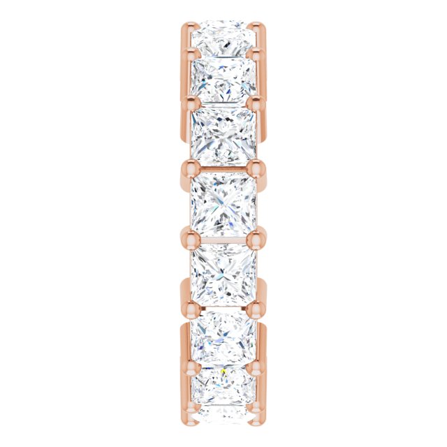 10K Gold Square Lab-Grown Diamond Shared-Prong Eternity Band – 4x4 mm Stones - Rose Gold - view 4