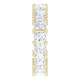 14K Gold Square Lab-Grown Diamond Shared-Prong Eternity Band – 4x4 mm Stones - Yellow Gold - view 4