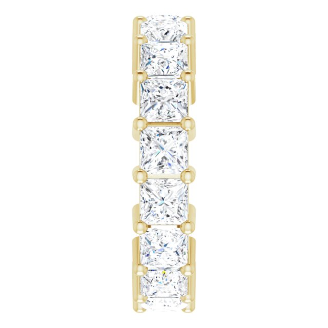 14K Gold Square Lab-Grown Diamond Shared-Prong Eternity Band – 4x4 mm Stones - Yellow Gold - view 4