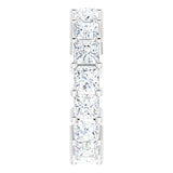 10K Gold Square Lab-Grown Diamond Shared-Prong Eternity Band – 4x4 mm Stones - White Gold - view 4