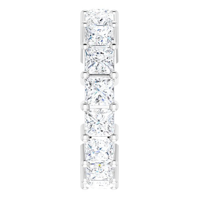 10K Gold Square Lab-Grown Diamond Shared-Prong Eternity Band – 4x4 mm Stones - White Gold - view 4