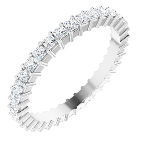 10K Gold Square Natural Diamond Shared-Prong Eternity Band – 1.75x1.75 mm Stones - White Gold