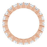 10K Gold Square Lab-Grown Diamond Shared-Prong Eternity Band – 3x3 mm Stones - Rose Gold - view 2
