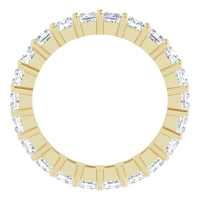 14K Gold Square Lab-Grown Diamond Shared-Prong Eternity Band – 3x3 mm Stones - Yellow Gold - view 2