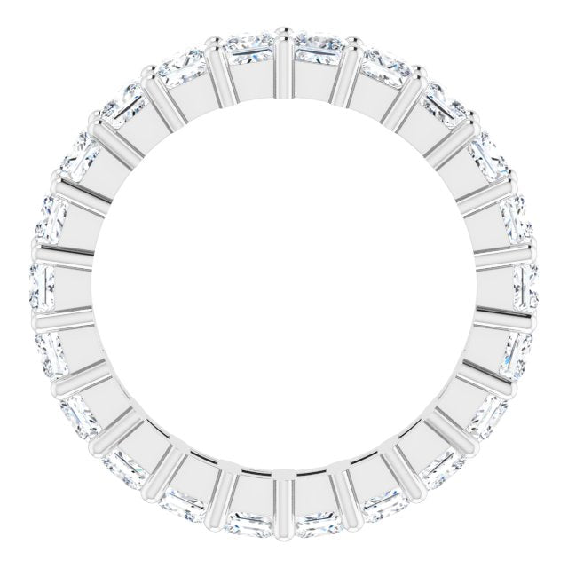 10K Gold Square Natural Diamond Shared-Prong Eternity Band – 3x3 mm Stones - White Gold - view 2