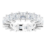 10K Gold Square Lab-Grown Diamond Shared-Prong Eternity Band – 4x4 mm Stones - White Gold - view 3