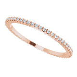 10K Gold Round Lab-Grown Diamond Shared-Prong Eternity Band – 1 mm Stones - Rose Gold - view 5