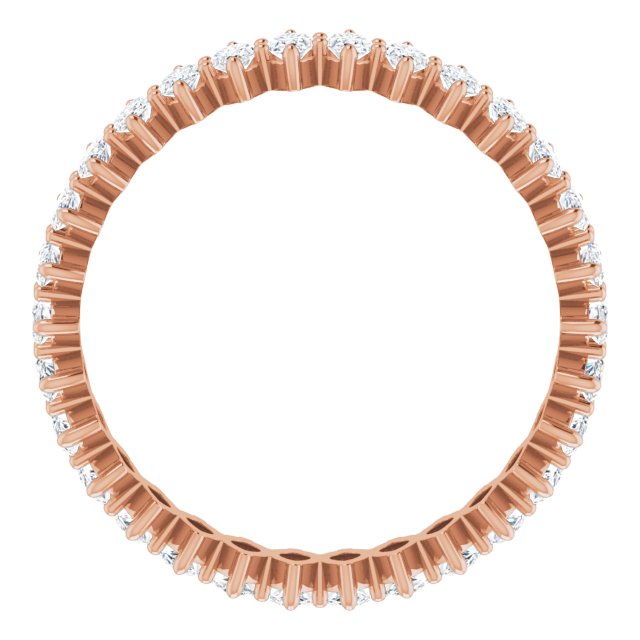 14K Gold Marquise Natural Diamond Shared-Prong Eternity Band – 4x2 mm Stones - Rose Gold - view 2