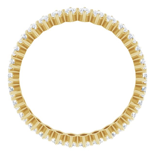 14K Gold Marquise Lab-Grown Diamond Shared-Prong Eternity Band – 4x2 mm Stones - Yellow Gold - view 2