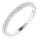 10K Gold Round Lab-Grown Diamond Shared-Prong Eternity Band – 1.7 mm Stones - White Gold