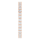 10K Gold Round Natural Diamond Shared-Prong Eternity Band – 2 mm Stones - Rose Gold - view 4