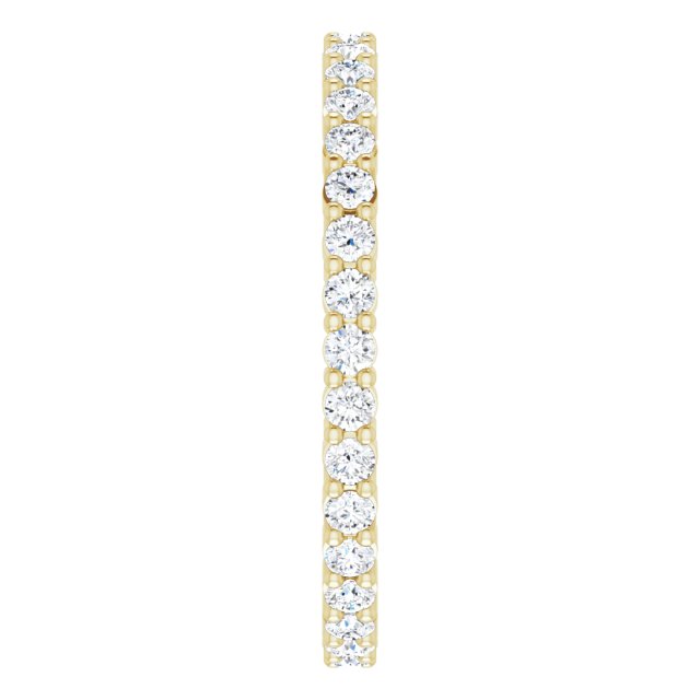 10K Gold Round Natural Diamond Shared-Prong Eternity Band – 2 mm Stones - Yellow Gold - view 4