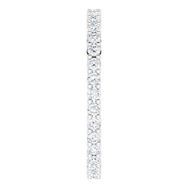 10K Gold Round Lab-Grown Diamond Shared-Prong Eternity Band – 2 mm Stones - White Gold - view 4