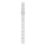 10K Gold Round Natural Diamond Shared-Prong Eternity Band – 2 mm Stones - White Gold - view 4