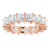 10K Gold Square Natural Diamond Shared-Prong Eternity Band – 3.5x3.5 mm Stones - Rose Gold - view 3
