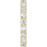 14K Gold Round Natural Diamond Shared-Prong Eternity Band – 3 mm Stones (1 7/8–2 CTW) - Yellow Gold - view 4