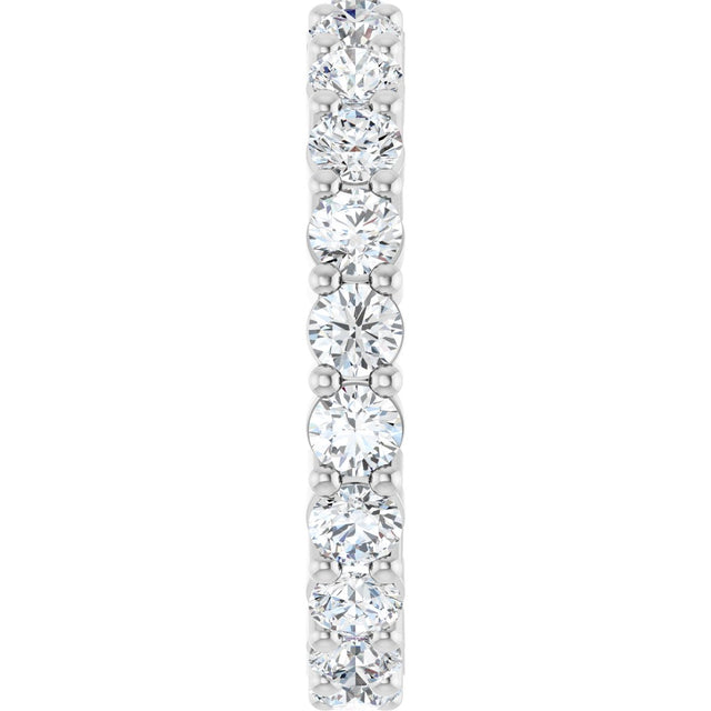10K Gold Round Lab-Grown Diamond Shared-Prong Eternity Band – 3 mm Stones - White Gold - view 4
