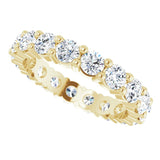 14K Gold Round Lab-Grown Diamond Shared-Prong Eternity Band – 3.5 mm Stones - Yellow Gold - view 5