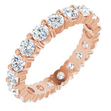 10K Gold Round Lab-Grown Diamond Shared-Prong Eternity Band – 3.2 mm Stones - Rose Gold