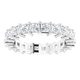 10K Gold Square Lab-Grown Diamond Shared-Prong Eternity Band – 3x3 mm Stones - White Gold - view 3