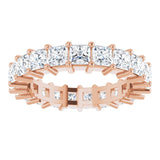 10K Gold Square Natural Diamond Shared-Prong Eternity Band – 3.25x3.25 mm Stones - Rose Gold - view 3