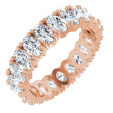 14K Gold Oval Lab-Grown Diamond Shared-Prong Eternity Band – 5x3 mm Stones - Rose Gold