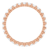 10K Gold Round Lab-Grown Diamond Shared-Prong Eternity Band – 2.25 mm Stones - Rose Gold - view 2
